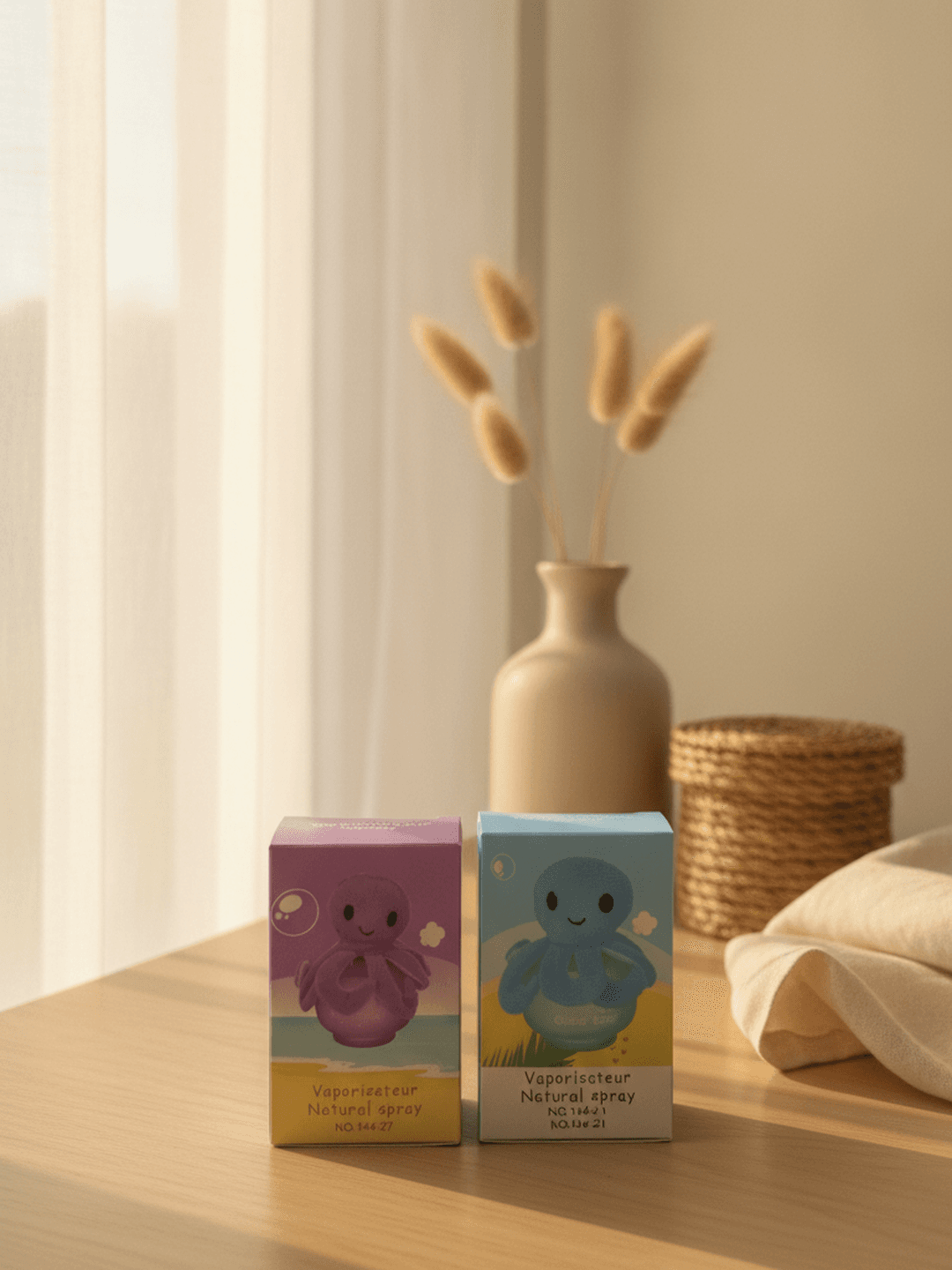 علبة بخاخ عطر أطفال برسمة أخطبوط مخملي أزرق من ميدو